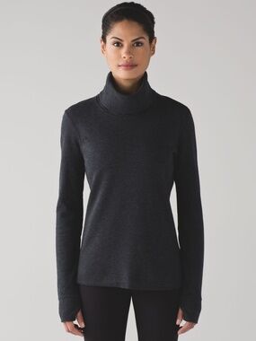 Lululemon Double Up Long Sleeve (Reversible) | Heathered Stripe Black | Size 6